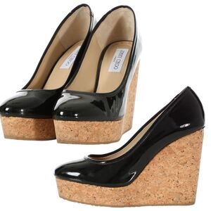 Jimmy Choo black patent wedge platform Pump shoes size Size 38.5